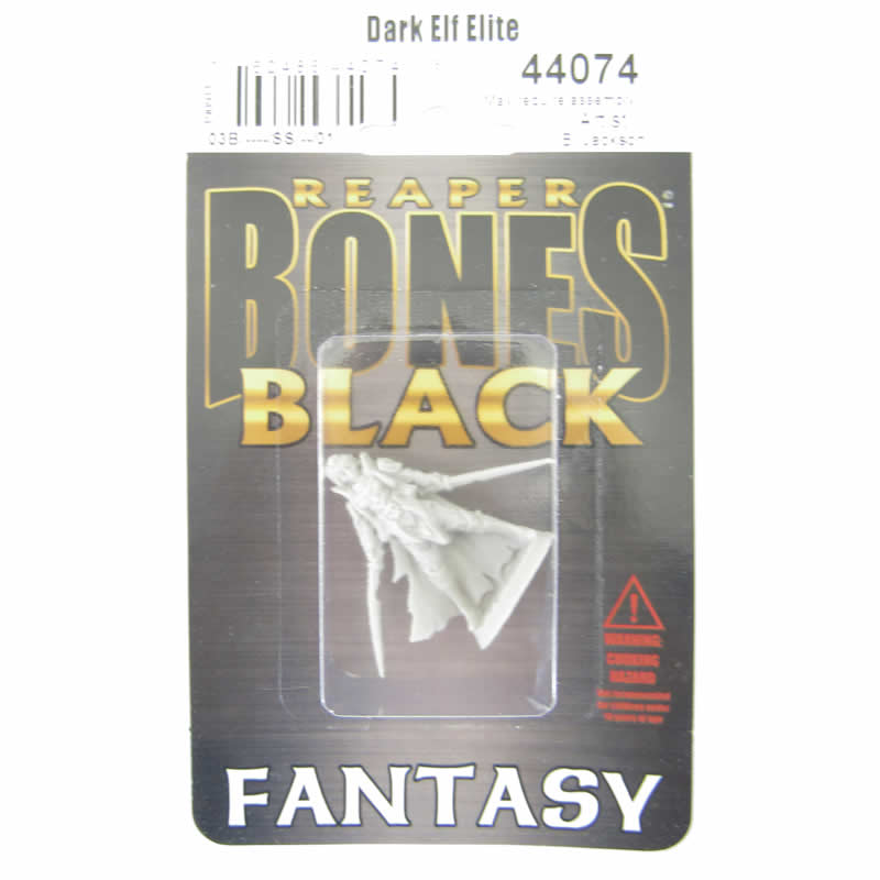RPR44074 Dark Elf Elite Miniature 25mm Heroic Scale Bones Black 2nd Image