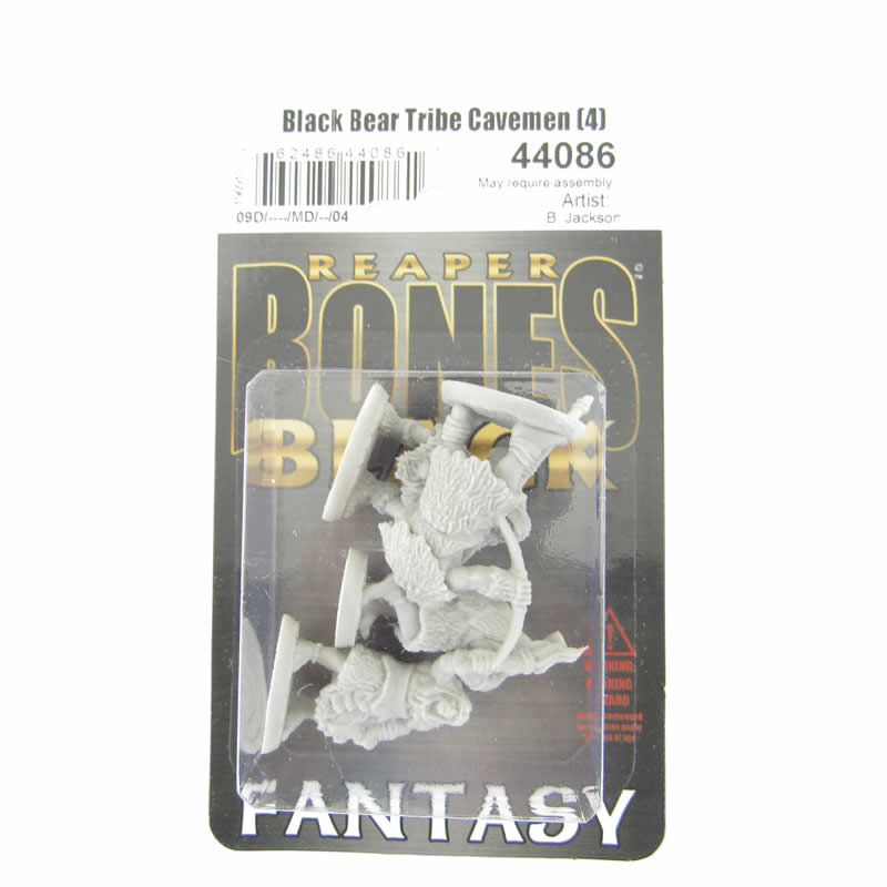 RPR44086 Black Bear Tribe Cavemen Miniature 25mm Heroic Scale Bones Black 2nd Image