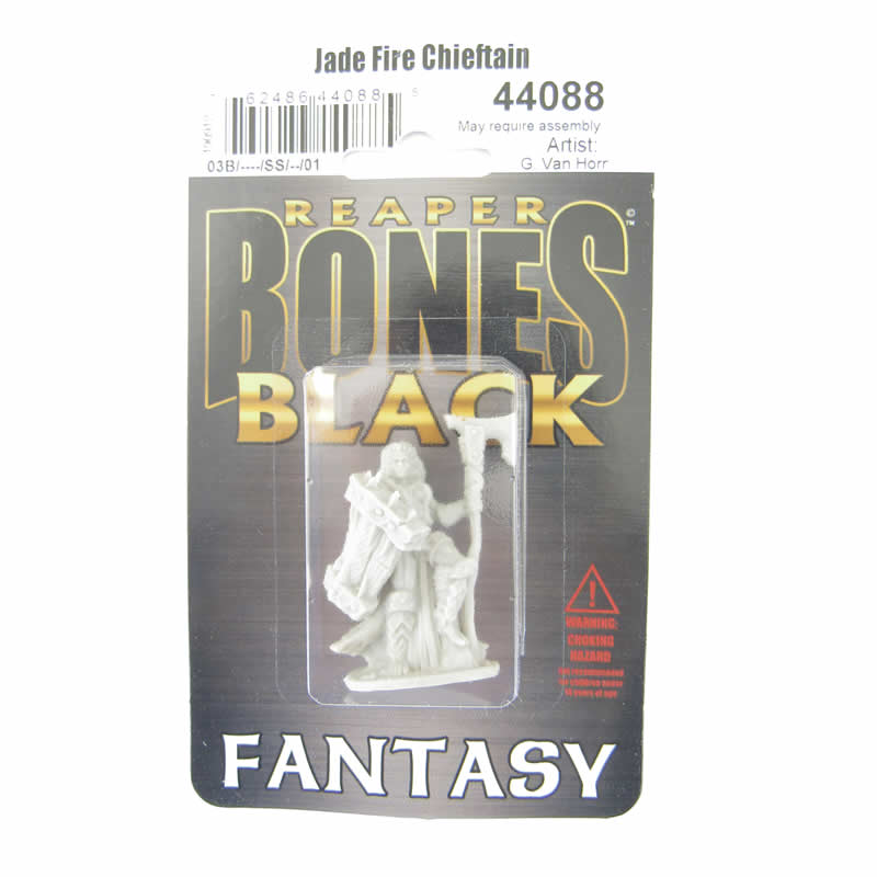 RPR44088 Jade Fire Chieftain Miniature 25mm Heroic Scale Bones Black 2nd Image