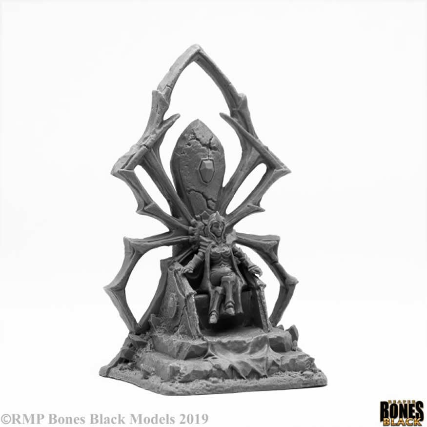 RPR44090 Dark Elf Queen on Throne Miniature 25mm Heroic Scale Main Image