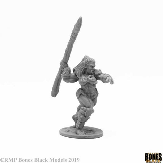 RPR44094 Jade Fire Spearman Miniature 25mm Heroic Scale Bones Black Main Image