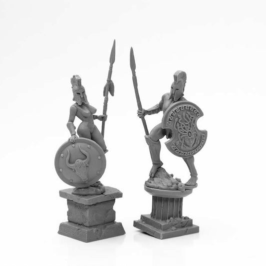 RPR44126 Amazon And Spartan Living Statues Miniature 25mm Heroic Scale Figure Bones Black Main Image