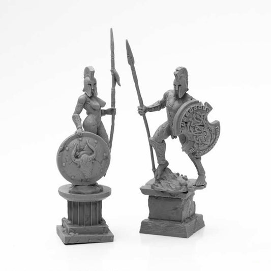 RPR44127 Amazon And Spartan Living Statues Miniature 25mm Heroic Scale Figure Bones Black Main Image