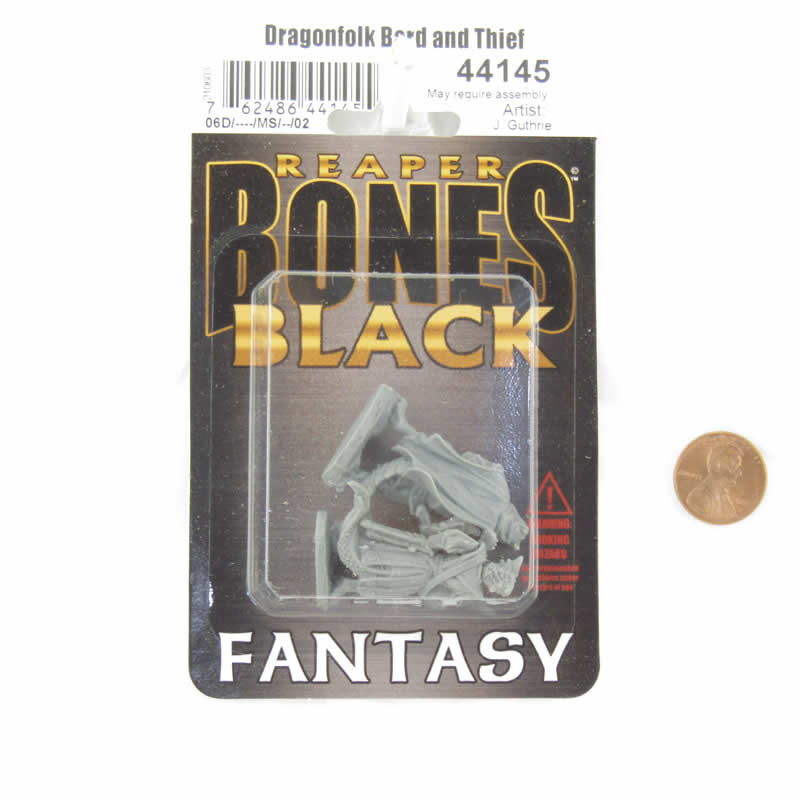 RPR44145 Dragonfolk Bard and Thief Miniature 25mm Heroic Scale Figure Bones Black 2nd Image