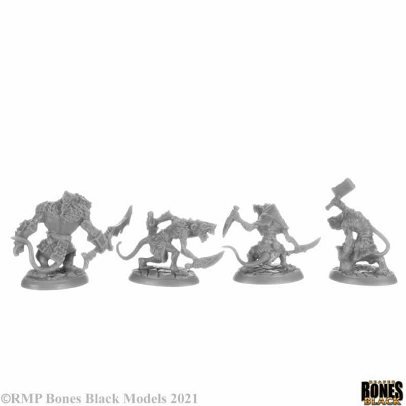 RPR44148 Wererats Miniature 25mm Heroic Scale Figure Bones Black 4th Image