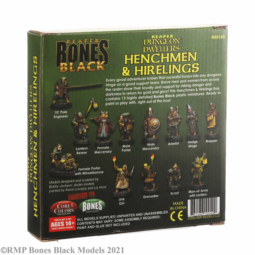RPR44149 Henchmen and Hirelings Boxed Set Miniature 25mm Heroic Scale Figure Bones Black 2nd Image