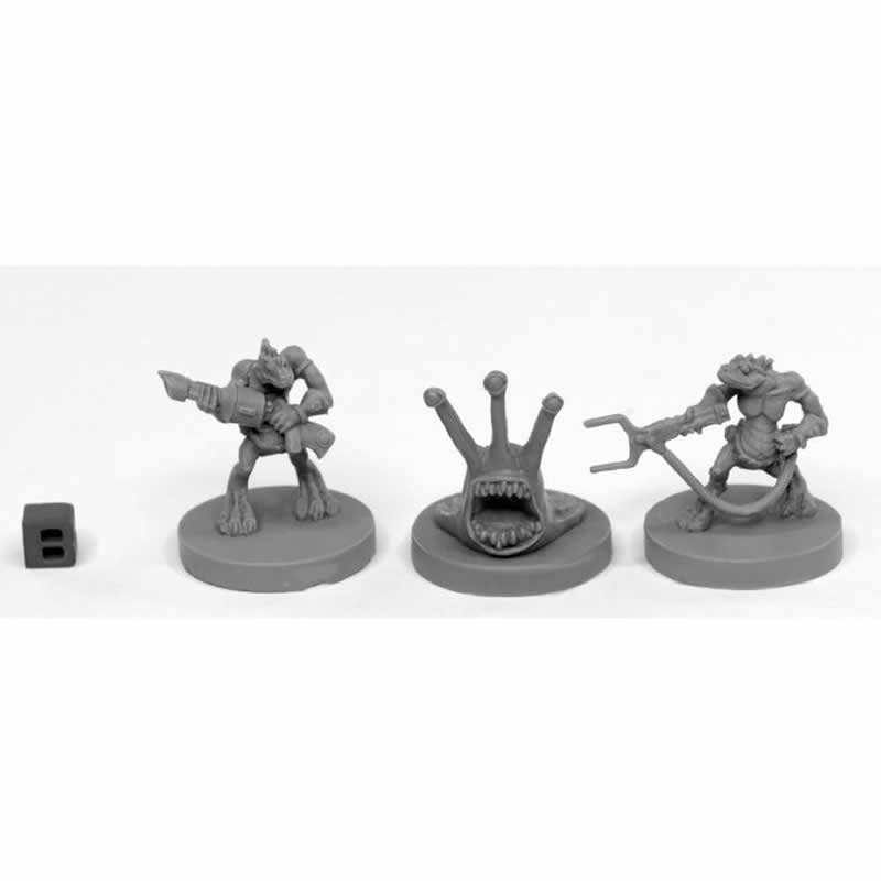 RPR49003 Sliggs and Squarg Aliens Miniature 25mm Heroic Scale Bones Black Main Image