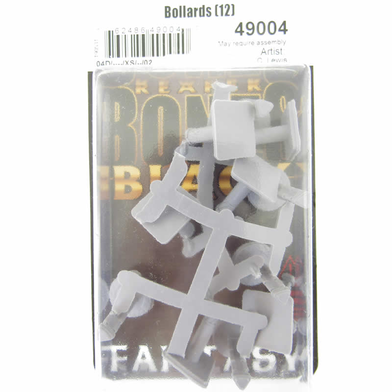 RPR49004 Bollards Short Post Miniature 25mm Heroic Scale Bones Black 2nd Image