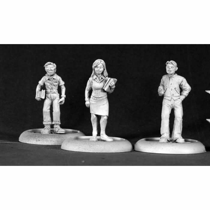 RPR50090 Townsfolk - Jock - Chick - Nerd Miniature 25mm Heroic Scale Main Image