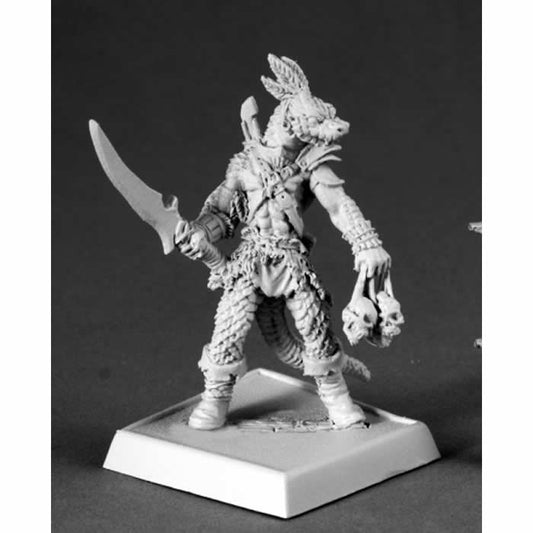 RPR60074 Serpentfolk Warrior Miniatures 25mm Heroic Scale Pathfinder Main Image