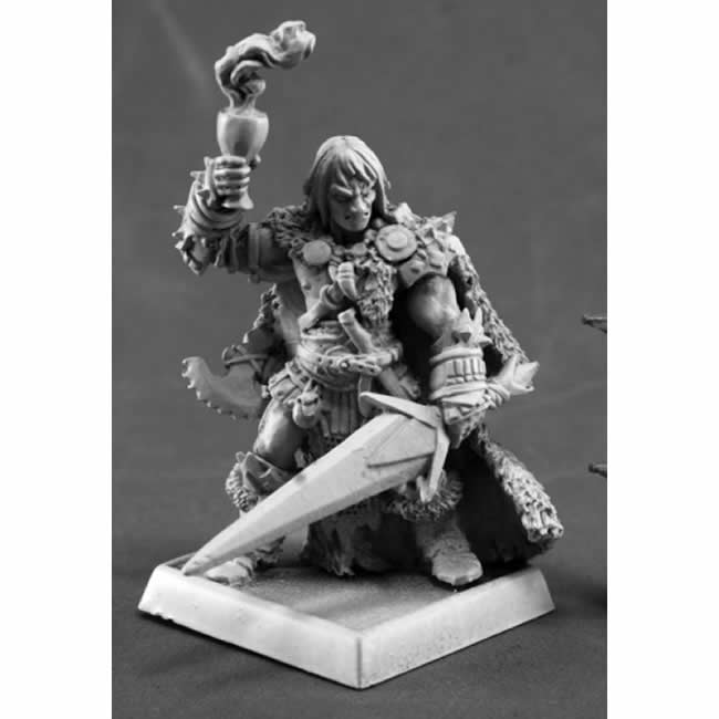 RPR60189 Kevoth Kul The Black Sovereign Barbarian 25mm Heroic Scale Pathfinder Reaper Miniatures Main Image