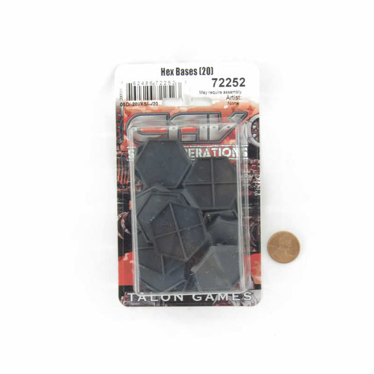 RPR72252 1in Hex Plastic Miniature Gaming Base Pack of 20 Reaper Main Image