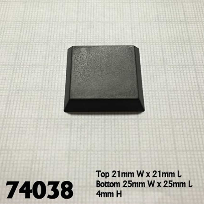 RPR74038 1 in Square Flat Top Plastic Miniature Gaming Base Pack of 20 2nd Image