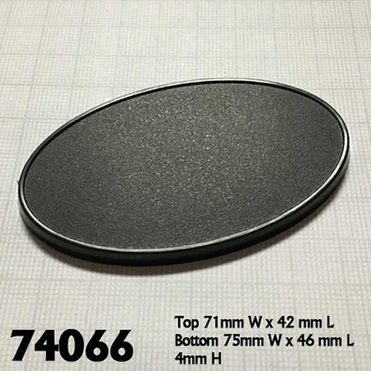 RPR74066 75mm X 46mm Oval Gaming Base Pack of 10 Reaper Miniatures Main Image