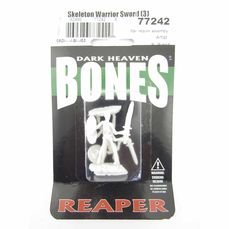 RPR77242 Skeleton Warrior Sword Miniature 25mm Heroic Scale Bones 2nd Image