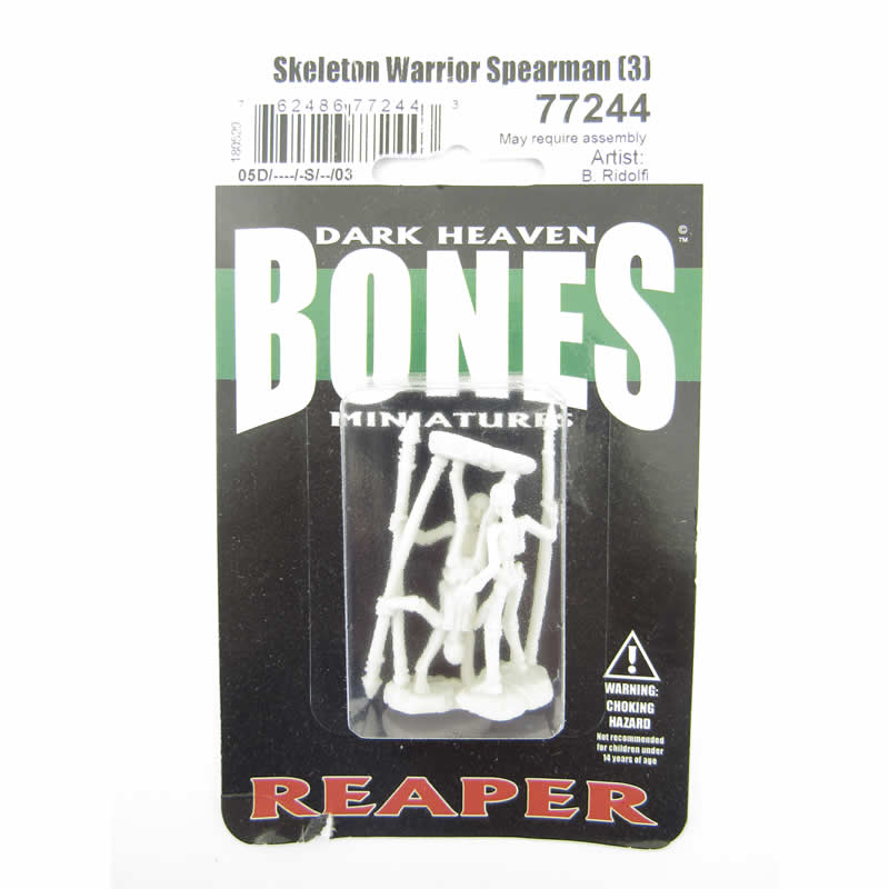 RPR77244 Skeleton Warrior Spearman Miniature 25mm Heroic Scale Bones 2nd Image