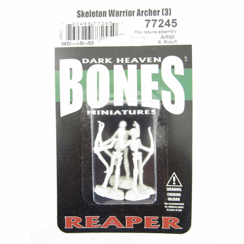 RPR77245 Skeleton Warrior Archer Miniature 25mm Heroic Scale Bones 2nd Image