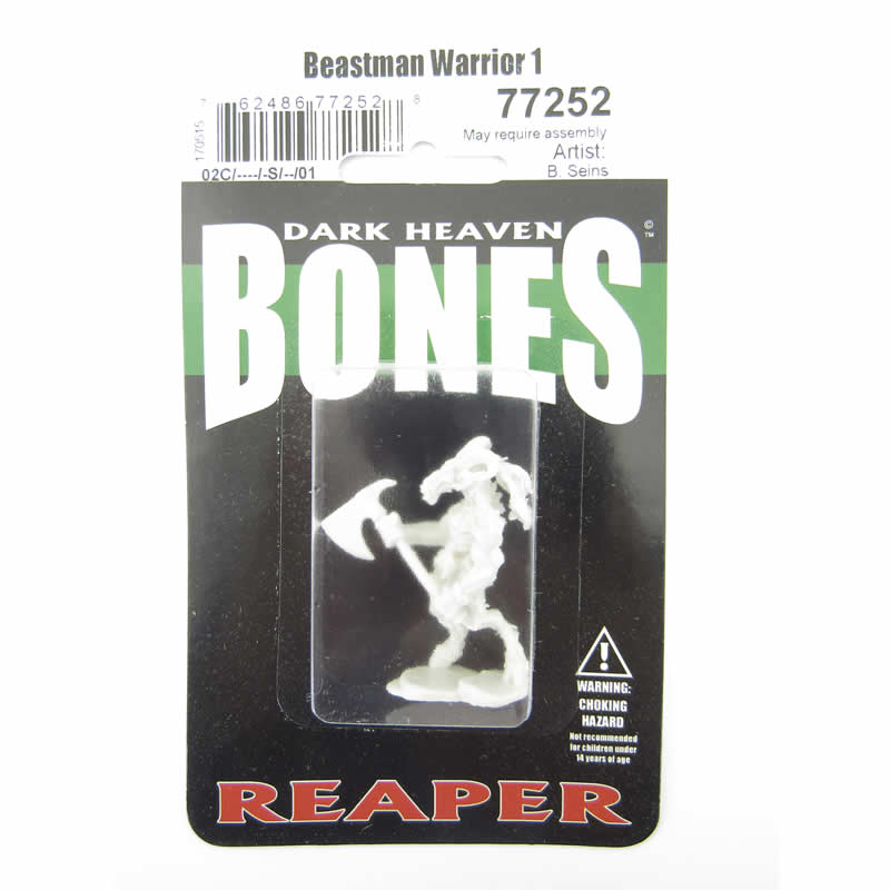 RPR77252 Beastman Warrior 1 Miniature 25mm Heroic Scale Bones 2nd Image