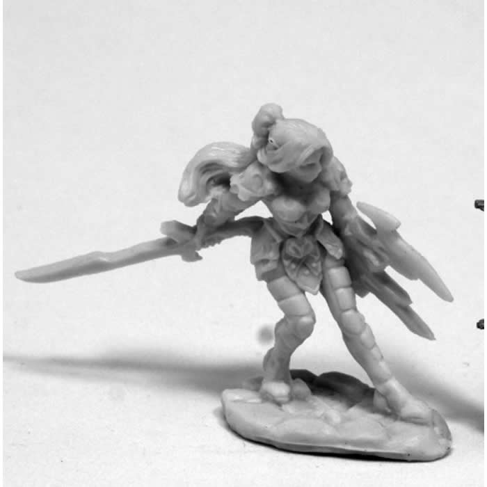 RPR77420 Aundine Dark Elf Warrior Miniature 25mm Heroic Scale Bones Main Image