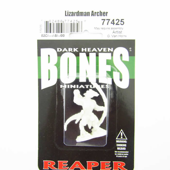 RPR77425 Lizardman Archer Miniature 25mm Heroic Scale Bones 2nd Image