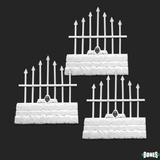 RPR77530 Graveyard Short Fences Miniature 25mm Heroic Scale Dark Heaven Bones Reaper Miniatures Main Image