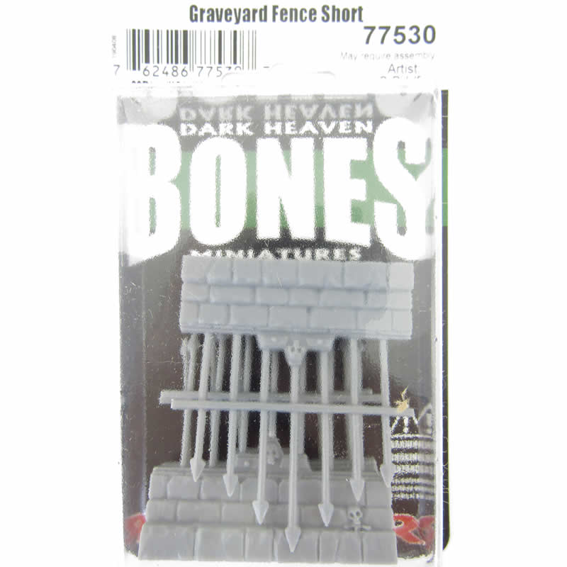 RPR77530 Graveyard Short Fences Miniature 25mm Heroic Scale Dark Heaven Bones Reaper Miniatures 2nd Image