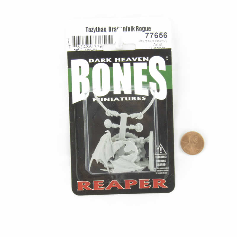 RPR77656 Tazythas Dragonfolk Rogue Miniature 25mm Heroic Scale Figure Dark Heaven Bones 2nd Image