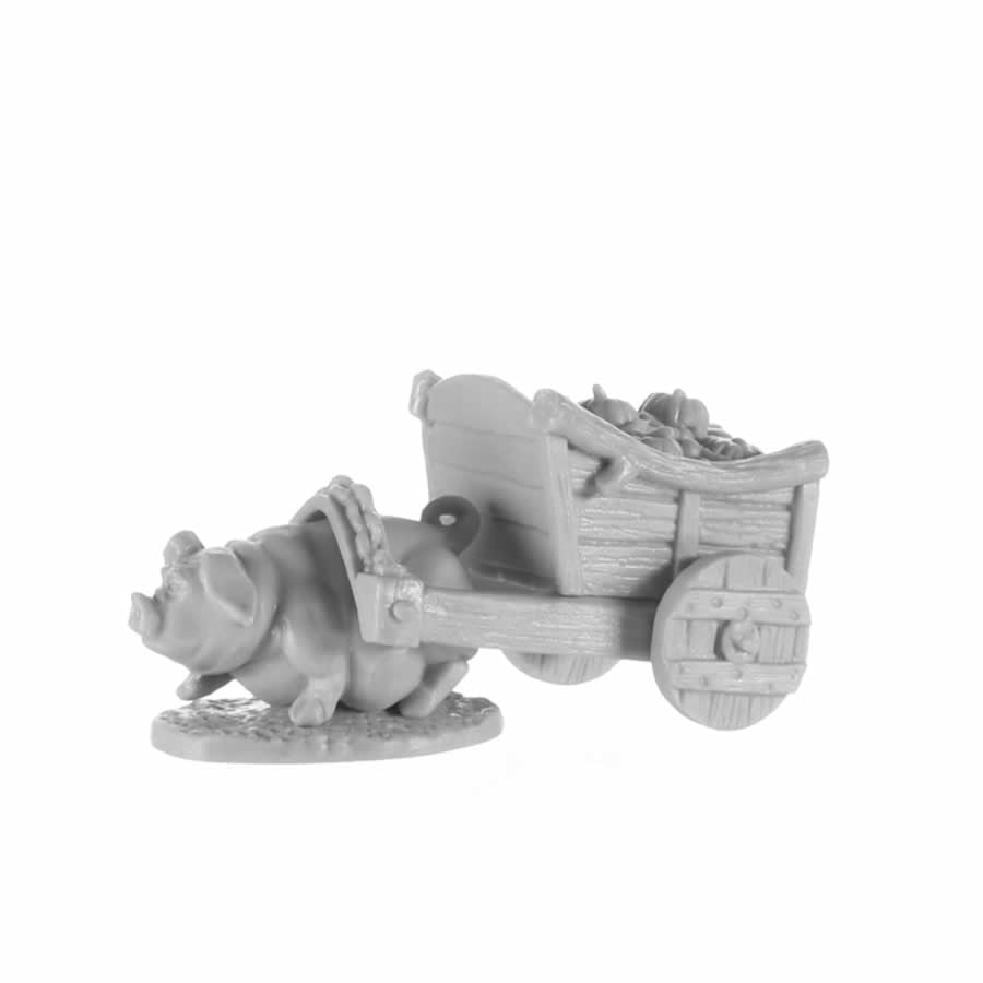 RPR77657 Pig and Cart Miniature 25mm Heroic Scale Figure Dark Heaven Bones Main Image