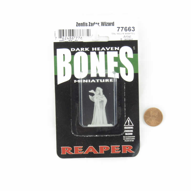 RPR77663 Zenfis Zadar Wizard Miniature 25mm Heroic Scale Figure Dark Heaven Bones 2nd Image