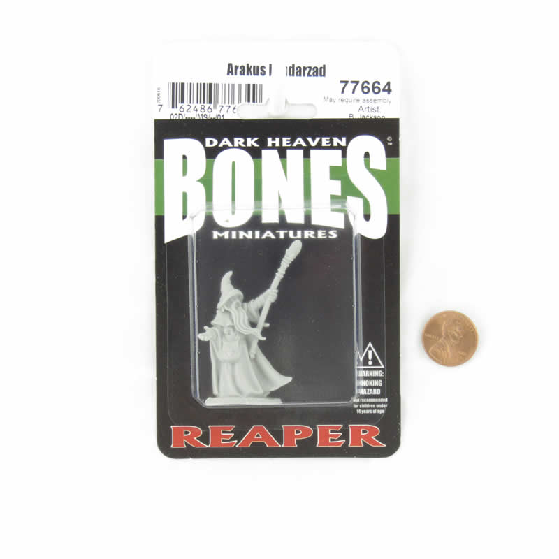 RPR77664 Arakus Landarzad Wizard Miniature 25mm Heroic Scale Figure Dark Heaven Bones 2nd Image