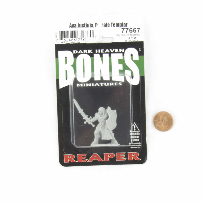 RPR77667 Ava Justinia Female Templar Miniature 25mm Heroic Scale Figure Dark Heaven Bones 2nd Image