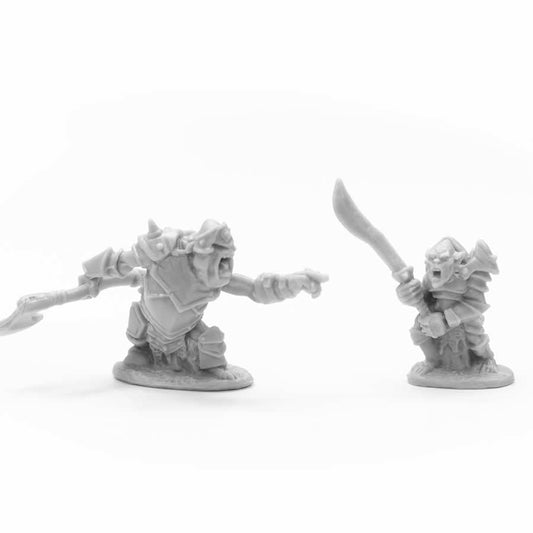 RPR77678 Armored Goblin Leaders Miniature 25mm Heroic Scale Figure Dark Heaven Bones Main Image