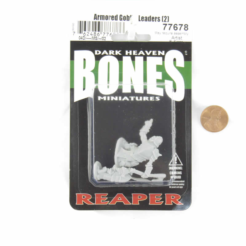 RPR77678 Armored Goblin Leaders Miniature 25mm Heroic Scale Figure Dark Heaven Bones 2nd Image
