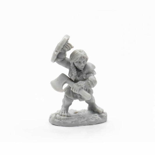RPR77700 Dannin Deepaxe Female Dwarf Miniature 25mm Heroic Scale Figure Dark Heaven Bones Main Image