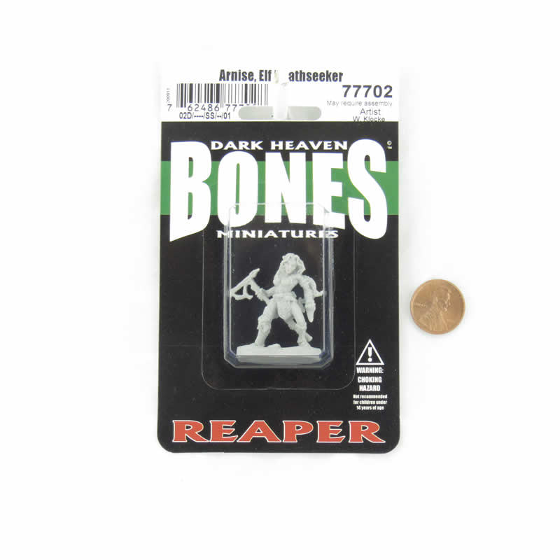 RPR77702 Arnise Female Elf Deathseeker Miniature 25mm Heroic Scale Figure Dark Heaven Bones 2nd Image