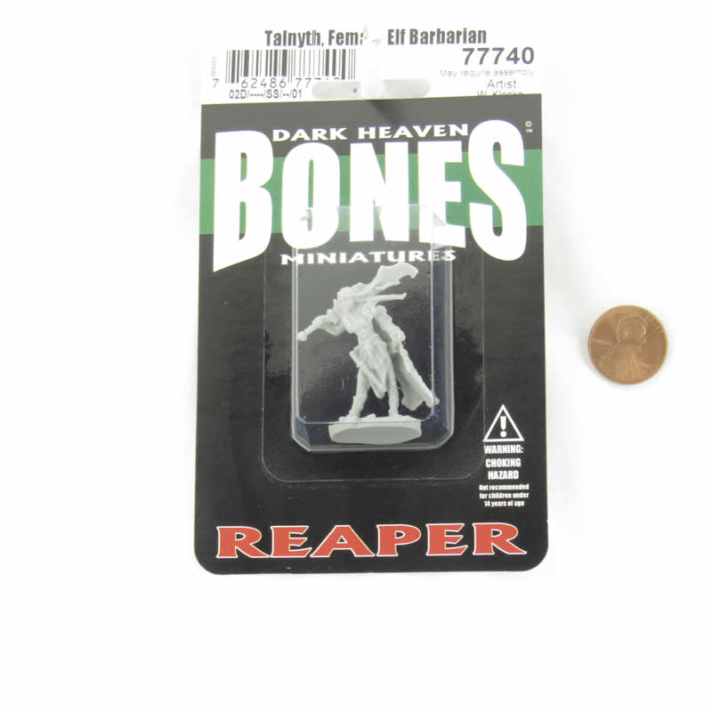 RPR77740 Talnyth Female Elf Barbarian Miniature 25mm Heroic Scale Figure Dark Heaven Bones 2nd Image