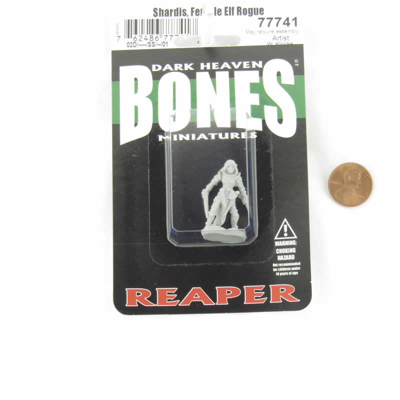 RPR77741 Shardis Female Elf Rogue Miniature 25mm Heroic Scale Figure Dark Heaven Bones 2nd Image