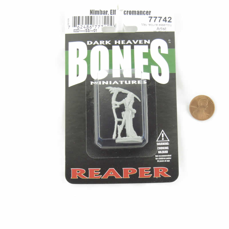 RPR77742 Nimbar Elf Necromancer Miniature 25mm Heroic Scale Figure Dark Heaven Bones 2nd Image