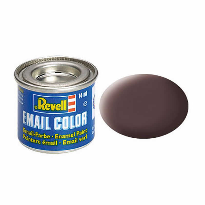 RVP32184 Leather Brown Matt Enamel Paint 14ml (.47oz) Tinlet Revell Main Image