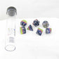 SDZ000207 Pink Green Blue Semi Translucent Resin Dice White Numbers 16mm (5/8 inch) 7 Dice Set Main Image