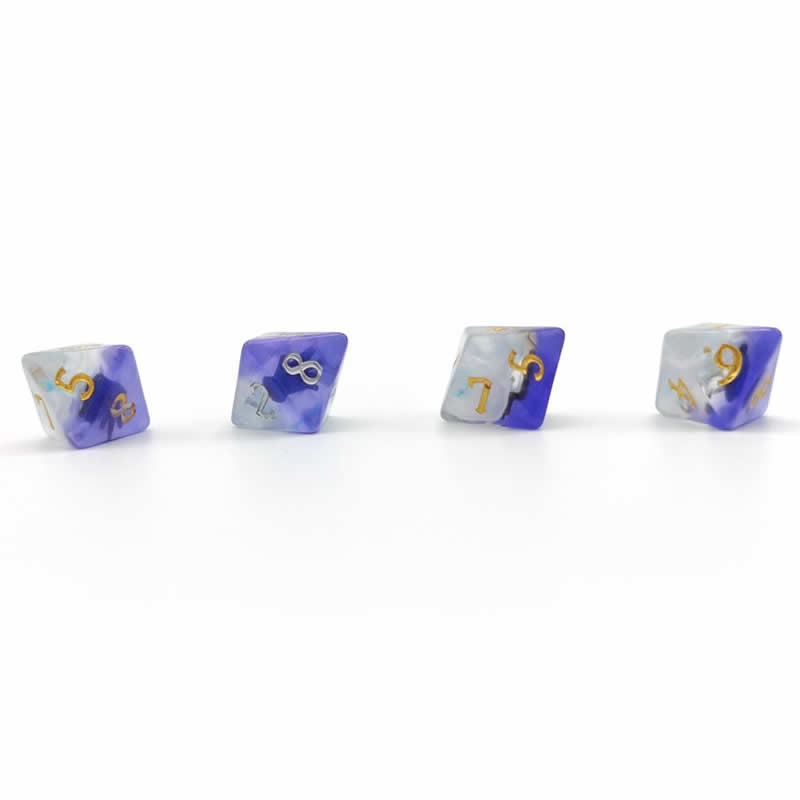 SDZ000802 Healing Hands Resin Dice with White Numbers D8 16mm (5/8 inch) Pack of 4 Dice Main Image