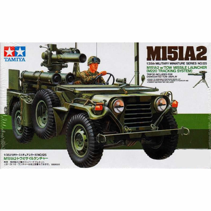 TAM35125 M151A2 Jeep with Tow Missile 1/35 Scale Plastic Model Kit Tamiya