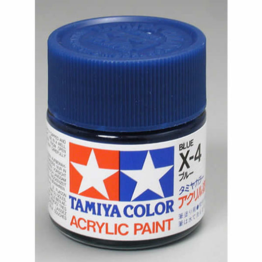 TAM81004 X4 Blue Gloss Acrylic 23ml (3/4oz) Bottle Hobby Paint Tamiya Main Image