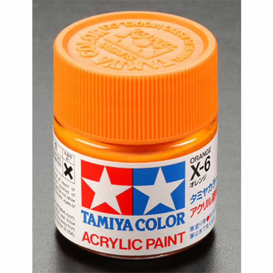 TAM81006 X6 Orange Gloss Acrylic 23ml (3/4oz) Bottle Hobby Paint Tamiya Main Image