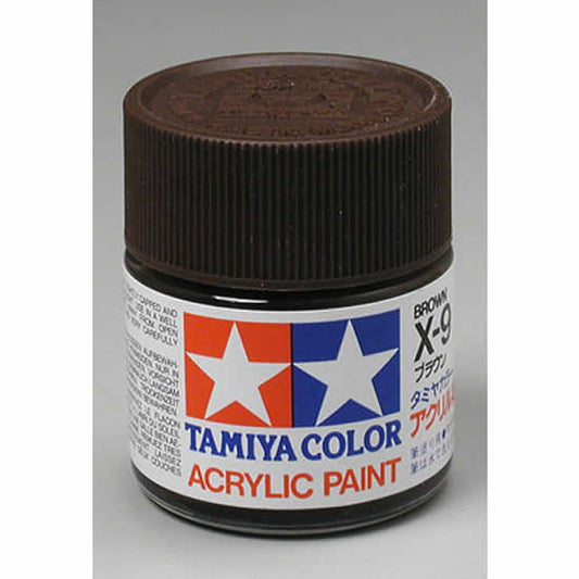 TAM81009 X9 Brown Gloss Acrylic 23ml Bottle Hobby Paint Tamiya Main Image
