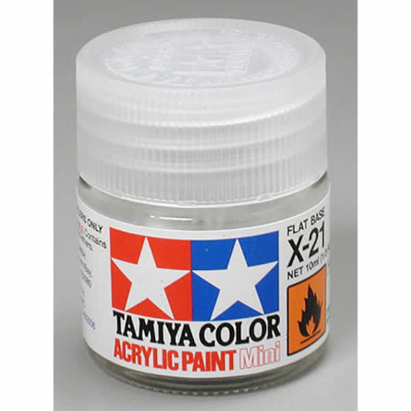 TAM81021 X21 Flat Base Acrylic 23ml (3/4oz) Bottle Hobby Paint Tamiya Main Image