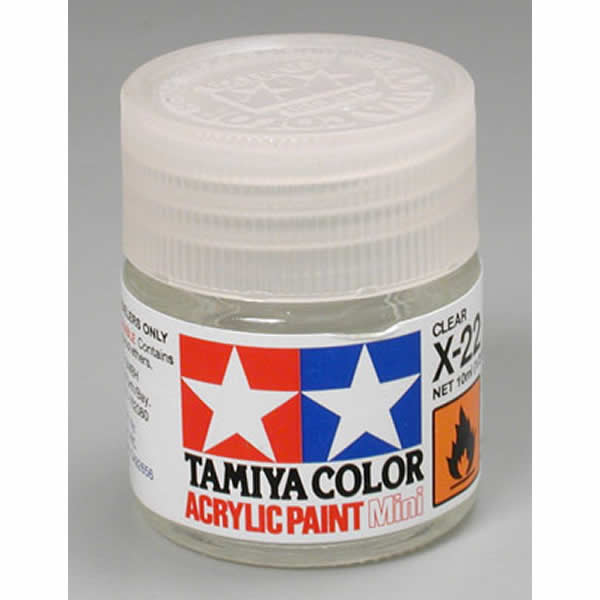 TAM81022 X-22 Clear Gloss Acrylic 23ml (3/4oz) Bottle Hobby Paint Tamiya Main Image