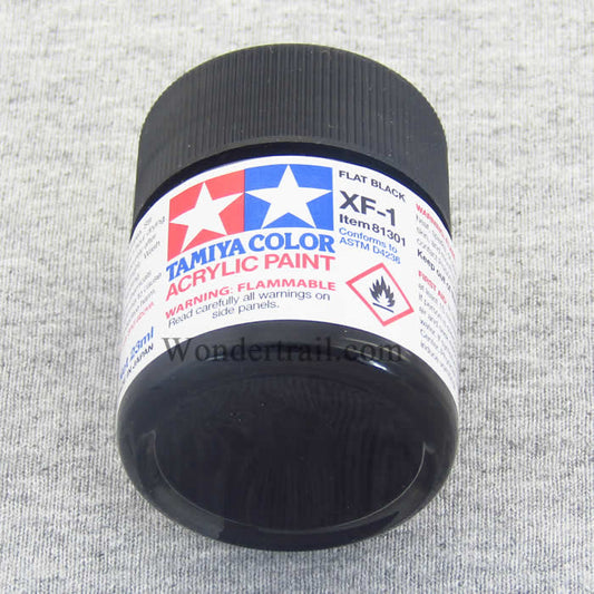 TAM81301 XF1 Black Flat Acrylic 23ml (3/4oz) Bottle Hobby Paint Main Image