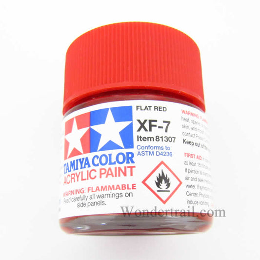 TAM81307 XF7 Red Flat Acrylic 23ml (3/4oz) Bottle Hobby Paint Tamiya Main Image