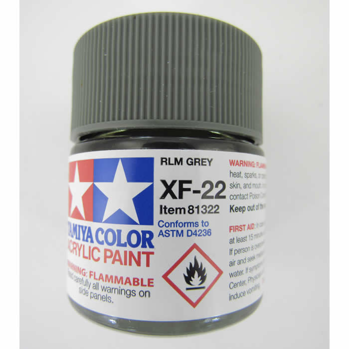 TAM81322 XF-22 Flat Rlm Grey Acrylic Paint 23ml Bottle Hobby Paint Tamiya Main Image